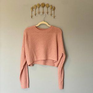 Cropped Long Sleeve Knit Top